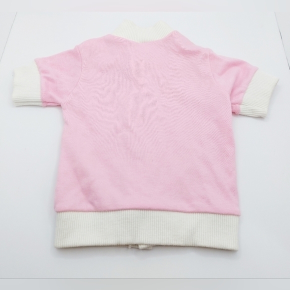 ⭐️3/$15 Pink White Vintage BABYfair Cardigan "Cuddle‎ Me" Button Close 0-6 Mo - Picture 3 of 4